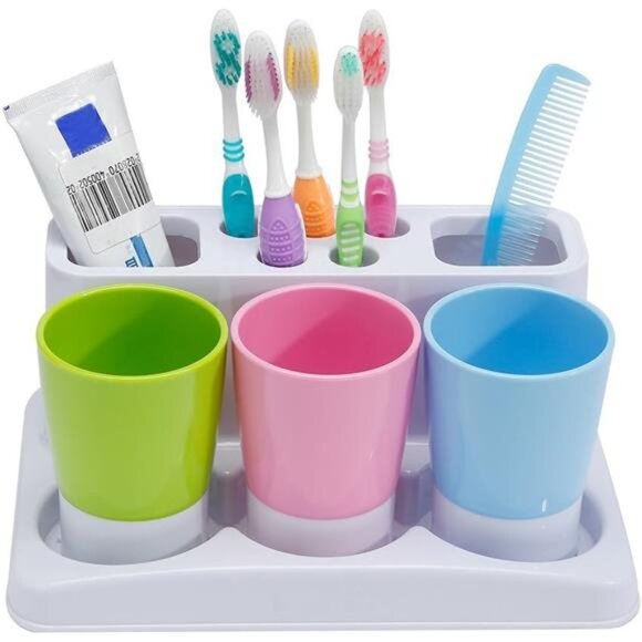 Eslite Toothbrush Toothpaste Holder Stand for Bathroom Storage Organizer - Picture 1 of 7